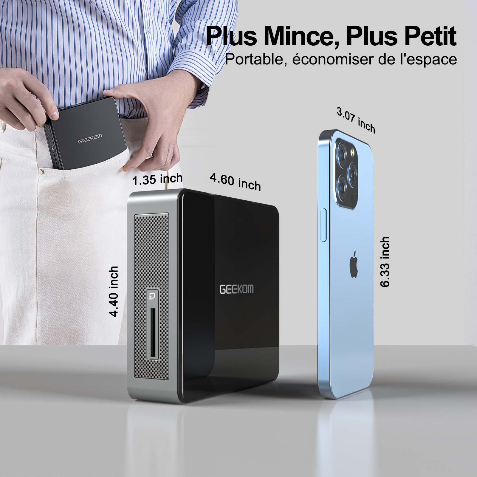 GEEKOM Mini PC MiniAir 11 La comparaison avec téléphone portable GEEKOM Mini PC MiniAir 11 La comparaison avec téléphone portable